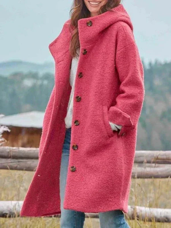 Women's Long Winter Jacket Slim Fit with Pockets