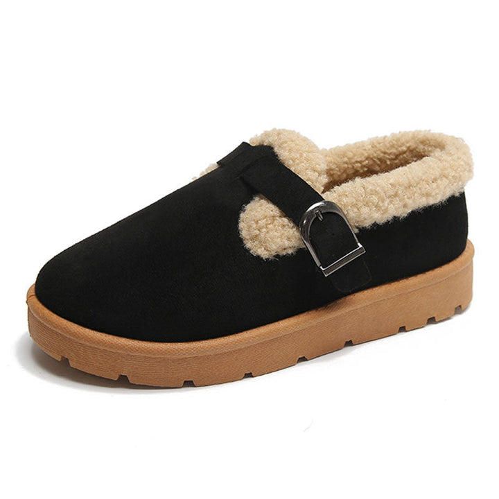 Women's Winter Clogs in Suede with Adjustable Buckle - Linnea