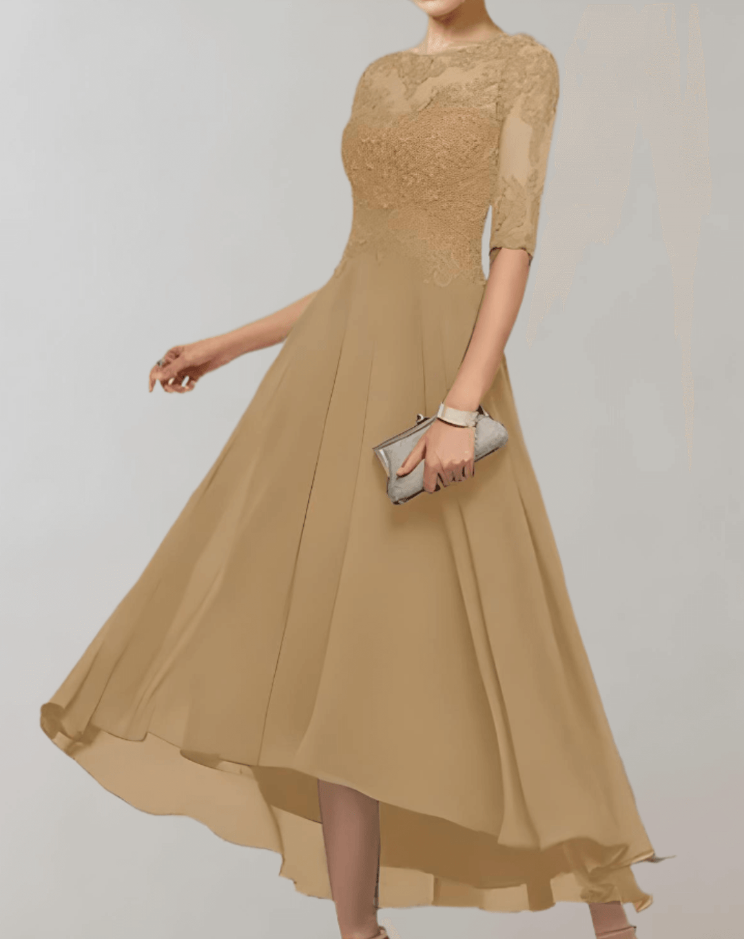 Lace Sleeve Maxi Dress Wedding Guest, view 8 - Elena Harper