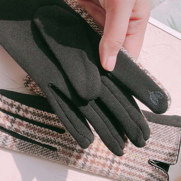 Vintage Plaid Warm Gloves