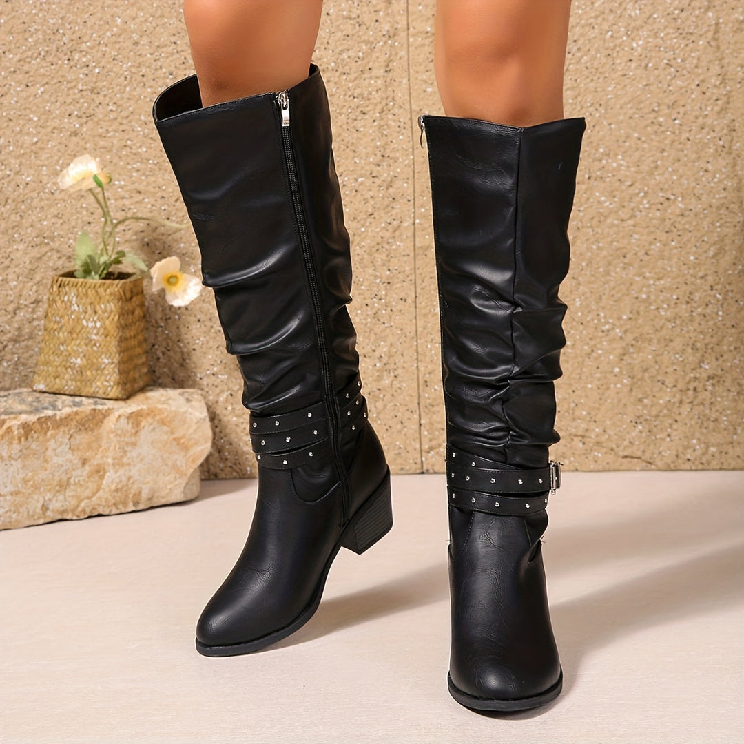 Ragnhild Stylish Knee-High Slouch Boots for Everyday Wear - Elena Harper