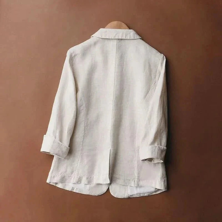 Alena Elegant and Airy Linen Blazer, view 8 - Elena Harper
