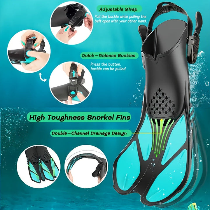 AquaFlex Snorkelling Fins Ideal for Swimming and Snorkelling, view 3 - Elena Harper