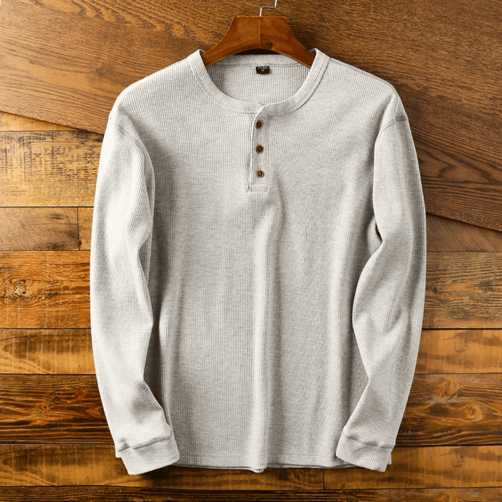 Men's Soft Henley Neck Shirt - Elena Harper