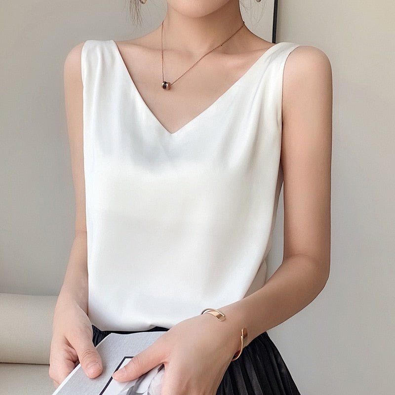 Yvonne | Stylish Satin V-Neck Top for Women