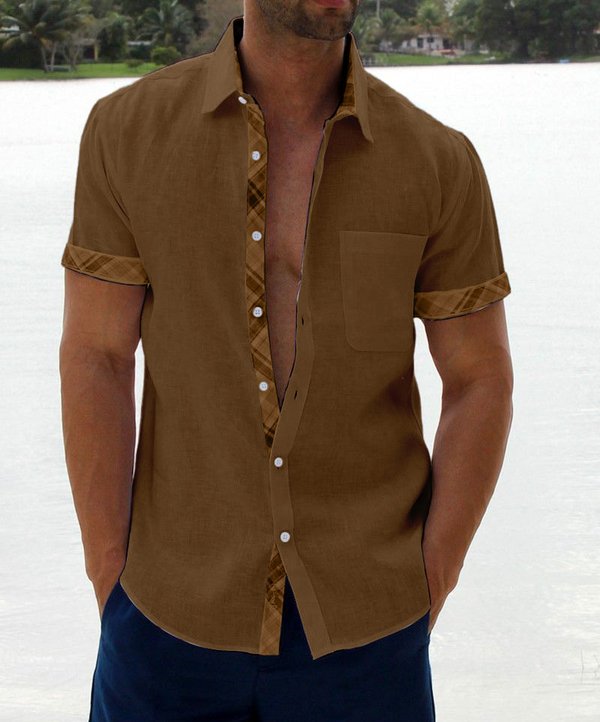 Harold Men's Casual Shirt in Checkered Design with Button-Down Collar, view 9 - Elena Harper