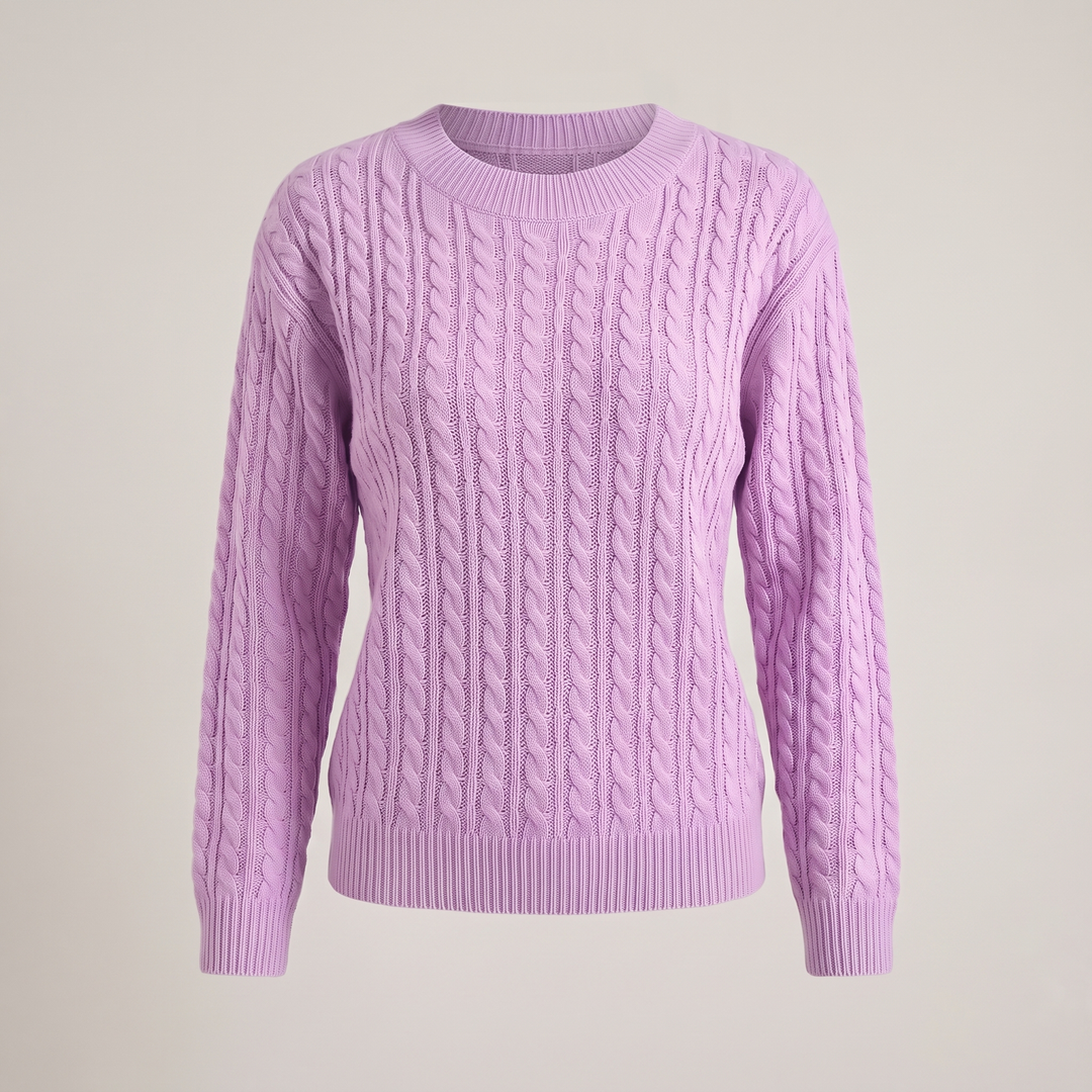 Christina | Soft and Timeless Women's Knit Sweater with Cable Pattern