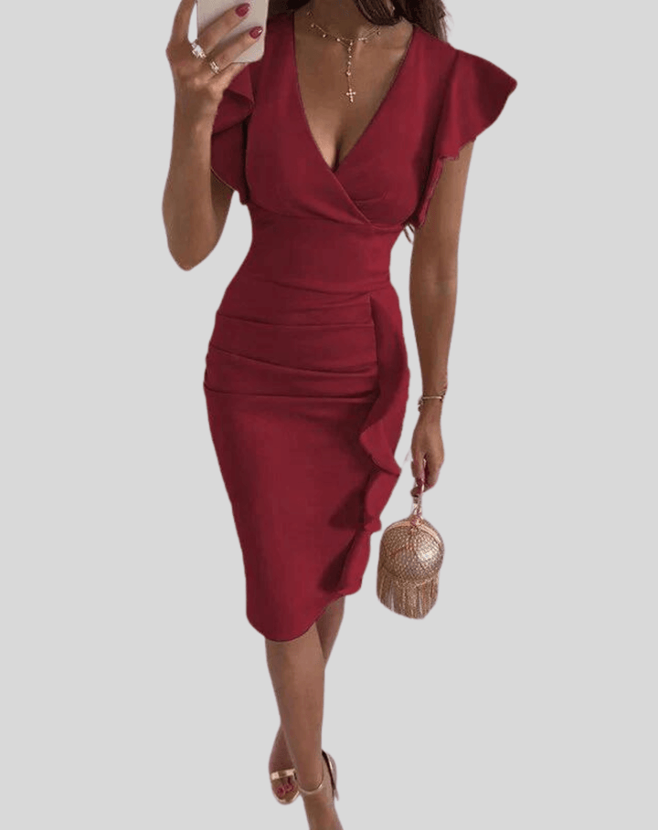 Women's Bodycon Dress with Ruffles