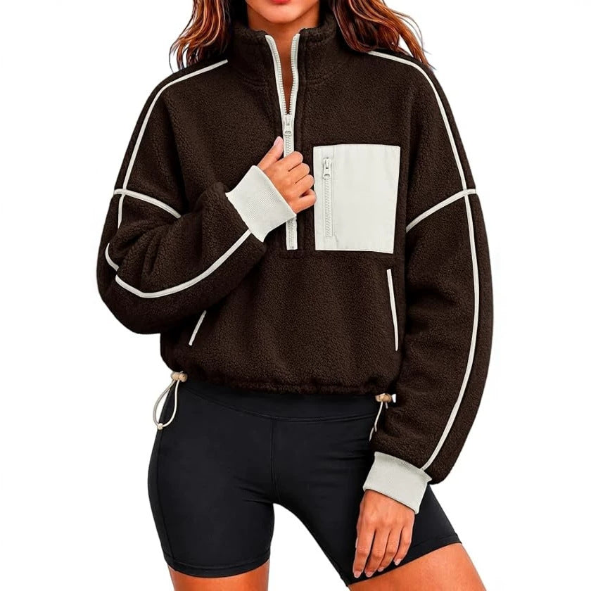 Women's Sweatshirt with Drawstring - Casual and Modern