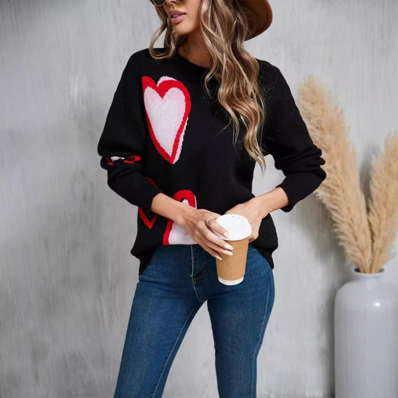 Women's Knit Sweater with Central Heart - Virela