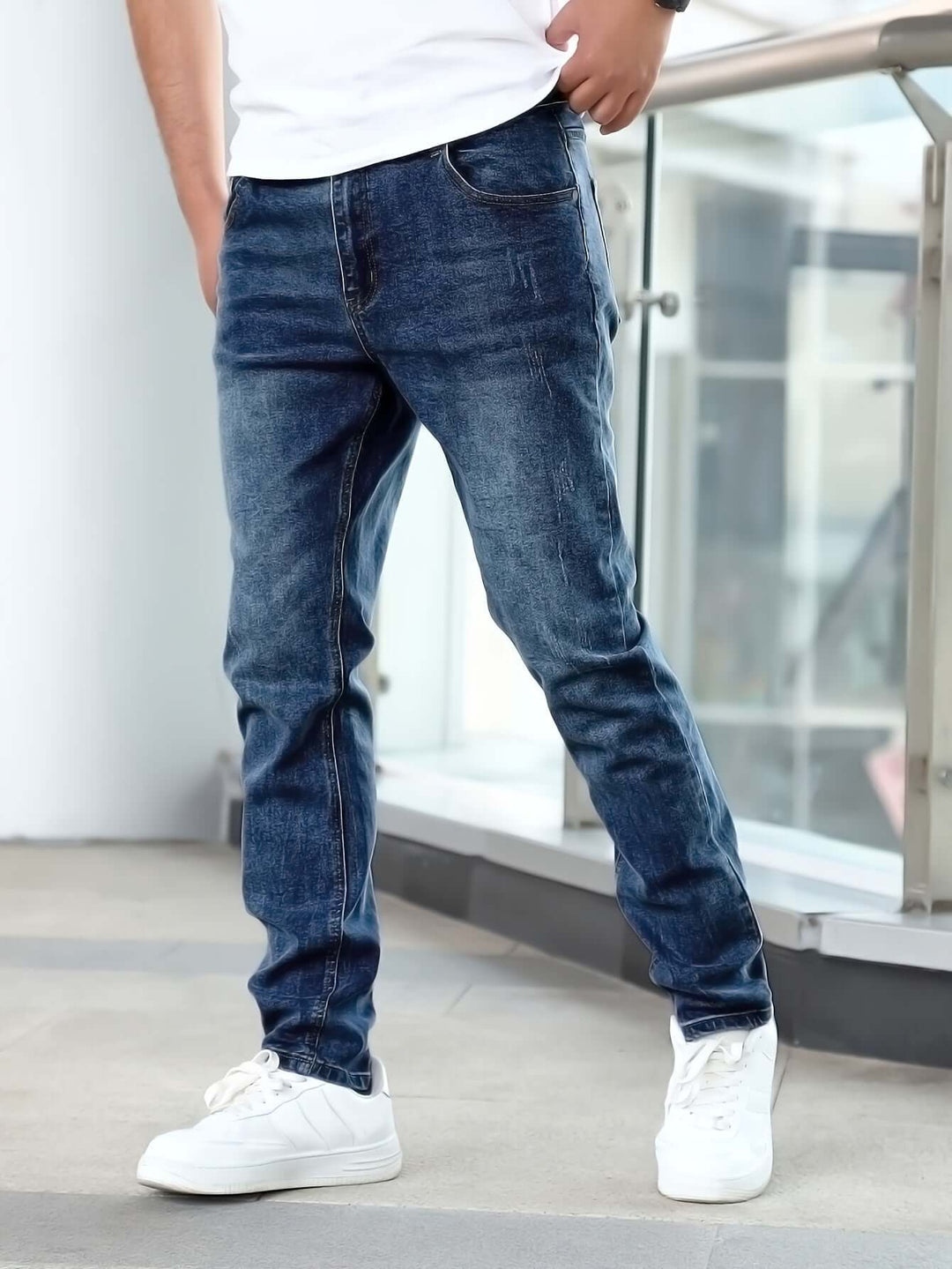 Men's Slim-Fit Casual Jeans, view 2 - Elena Harper