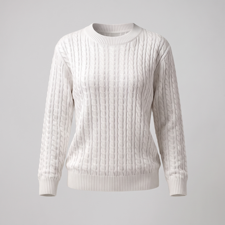 Christina | Soft and Timeless Women's Knit Sweater with Cable Pattern