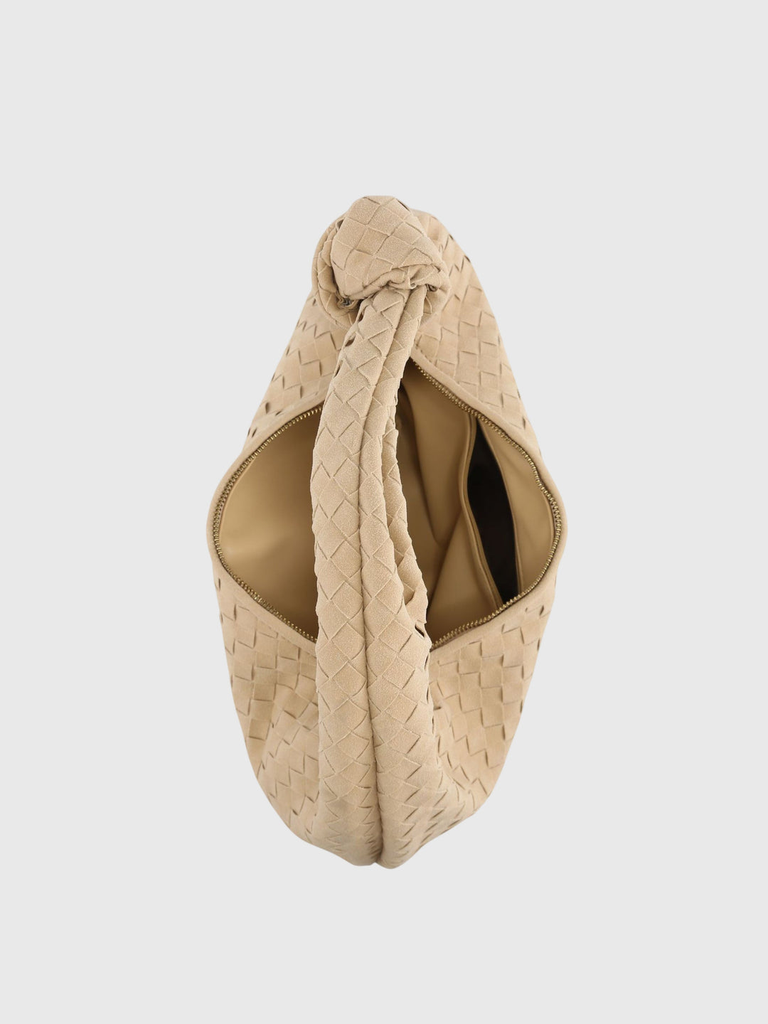 Medium Women's Braided Suede Bag – Elegant Everyday Knotted Style