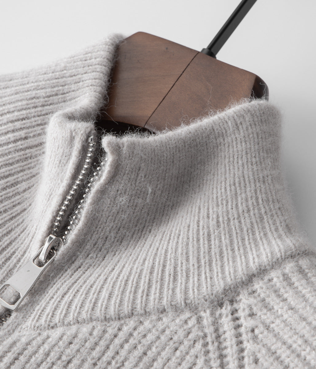 Emma & Rose merino wool zip-up cardigan — premium winter knitwear