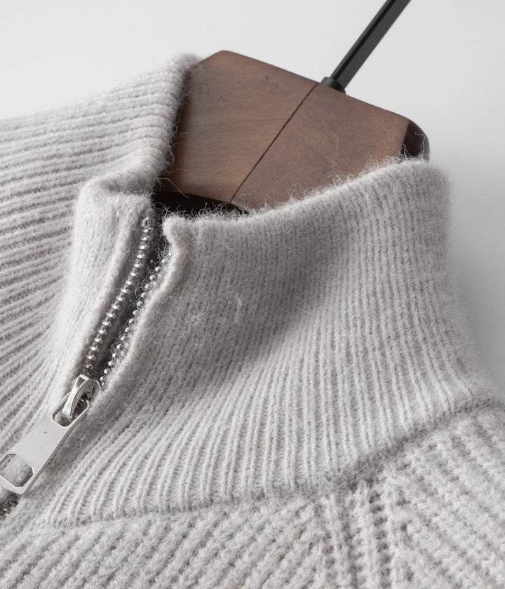 Emma & Rose merino wool zip-up cardigan — premium winter knitwear