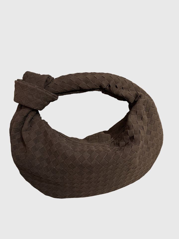 Medium Women's Braided Suede Bag – Elegant Everyday Knotted Style