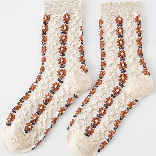 Lot of 5 Pairs of Flower Socks, view 7 - Elena Harper