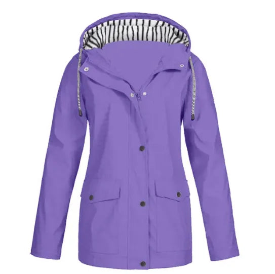 Women's Waterproof Hooded Jacket with Practical Pockets