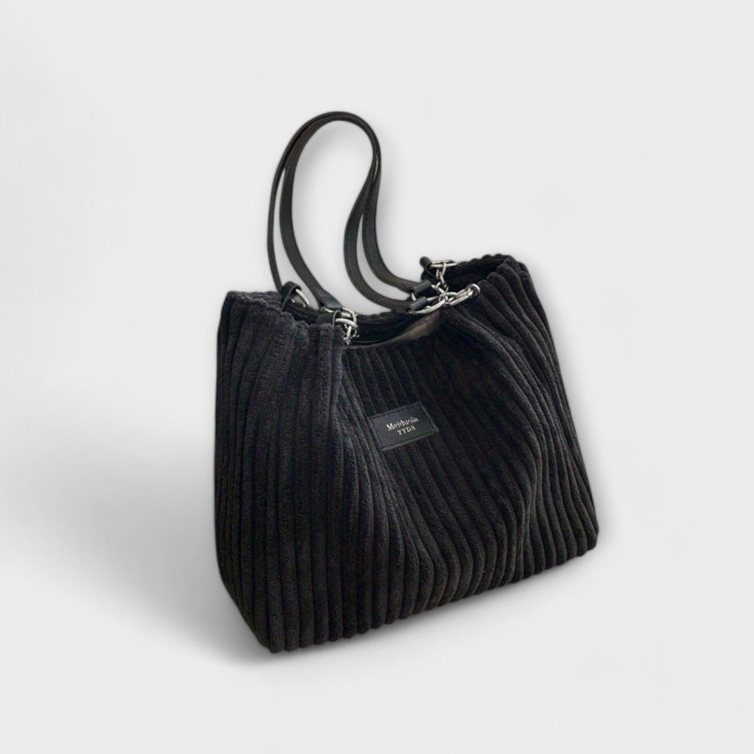 Women's Soft Corduroy Shoulder Bag - Casual & Spacious