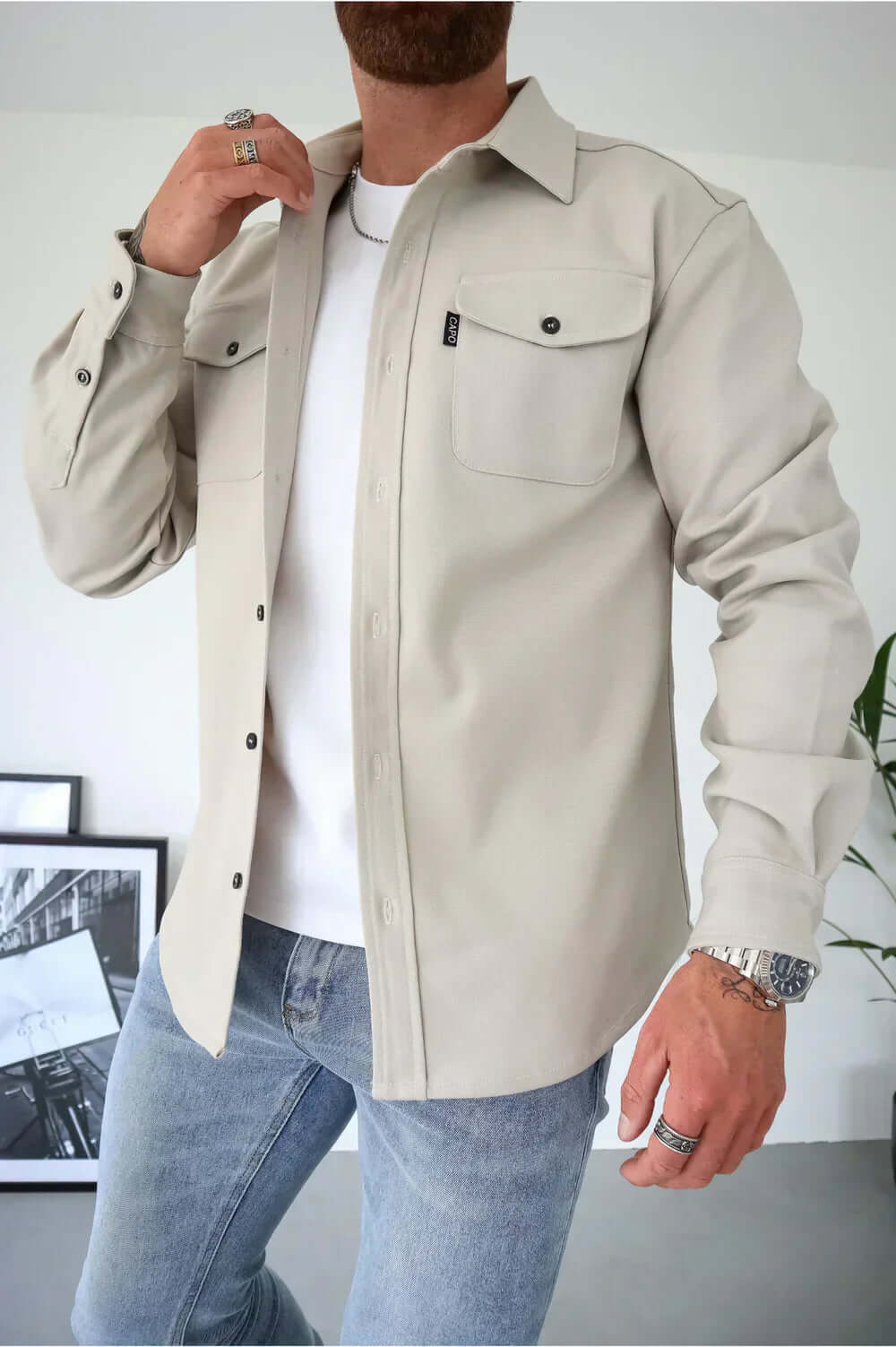 Men's Premium Overshirt Versatile & Stylish - Elena Harper