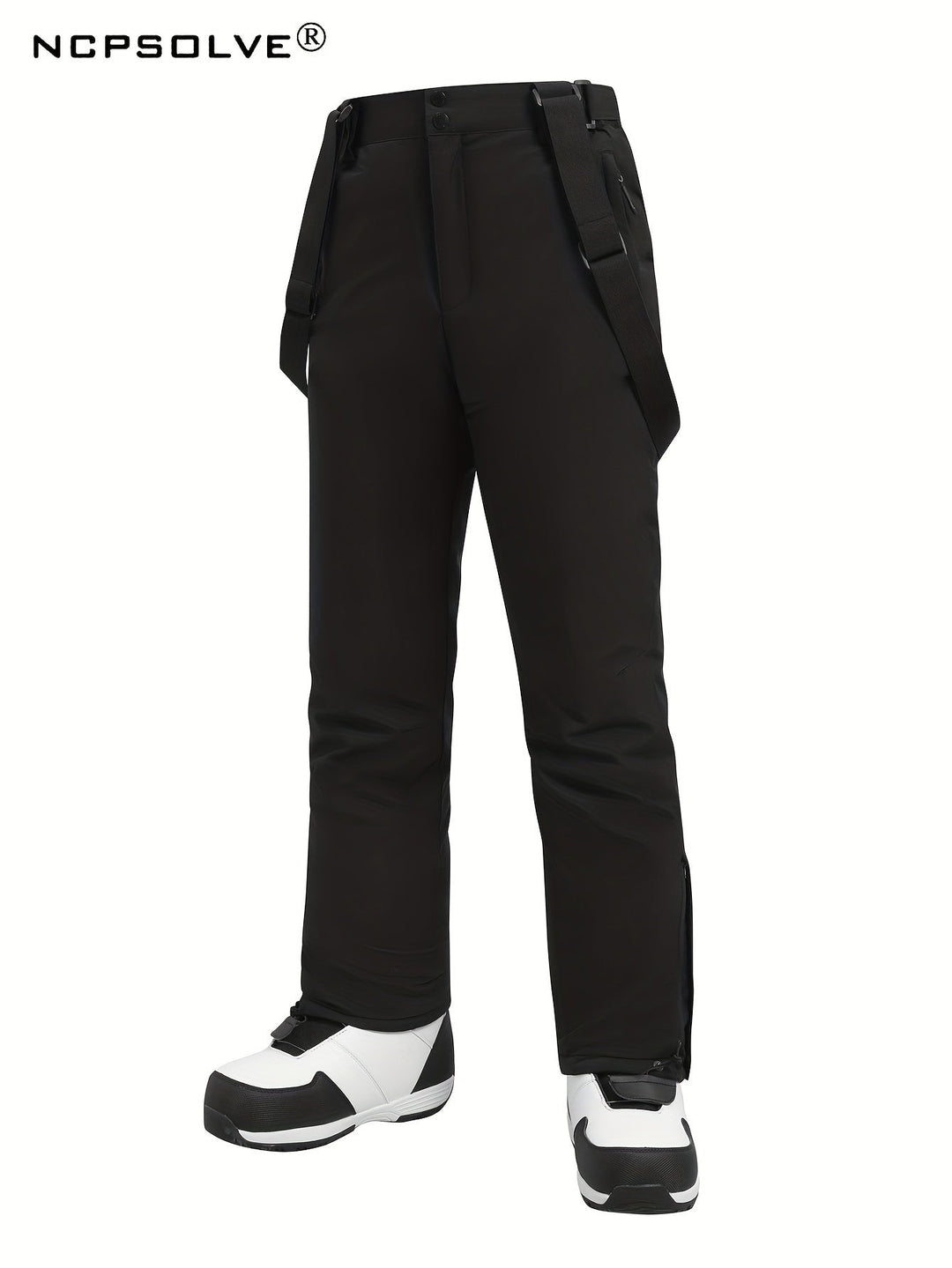 Ski Pants 25’ Windproof Bib Pants Thick Lining AlpineGlide TP Essential, view 4 - Elena Harper