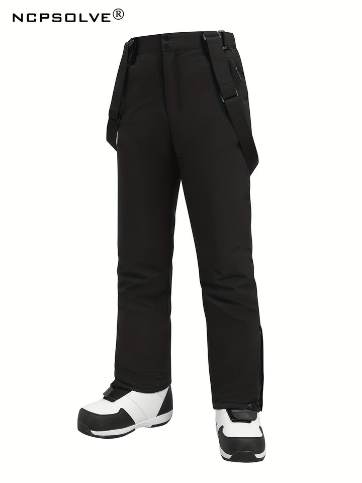 Ski Pants 25’ Windproof Bib Pants Thick Lining AlpineGlide TP Essential, view 4 - Elena Harper