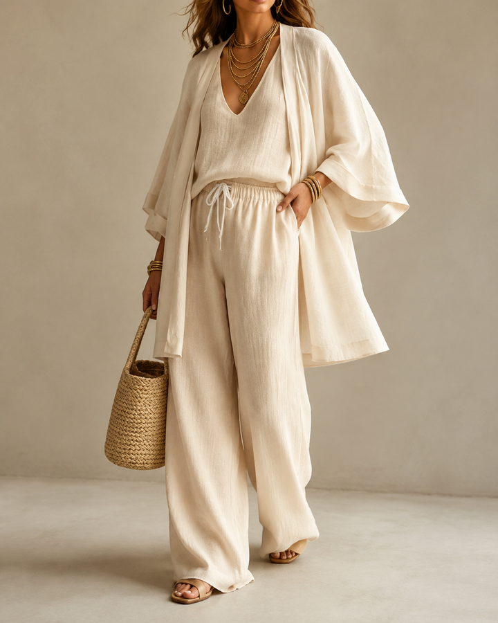 Amber™ | Relaxed 3-Piece Set with Non-Transparent Pants