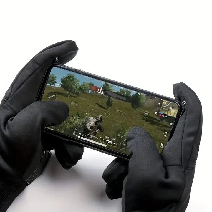 Fleece Gloves Black Wind and Waterproof Ideal for Winter Activities, view 4 - Elena Harper
