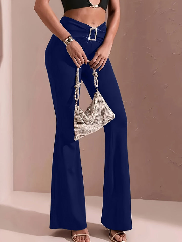 Rosemary High-Waisted Flared Trousers, view 8 - Elena Harper