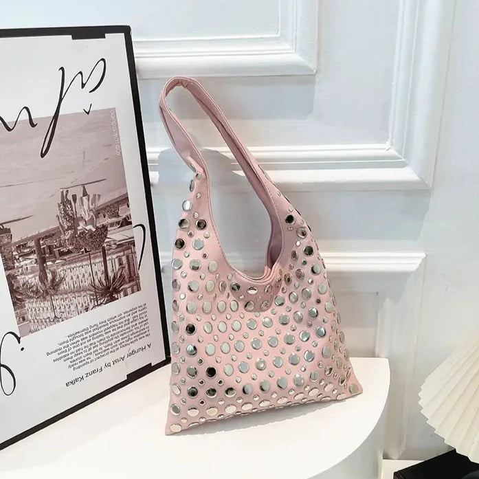 Shoulder Bag with Metallic Details - Mariela