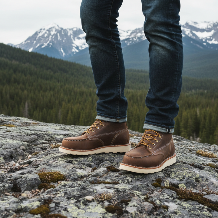 Men's Workboots 6-Inch Moc-Toe – Leather Lace-Up Boots