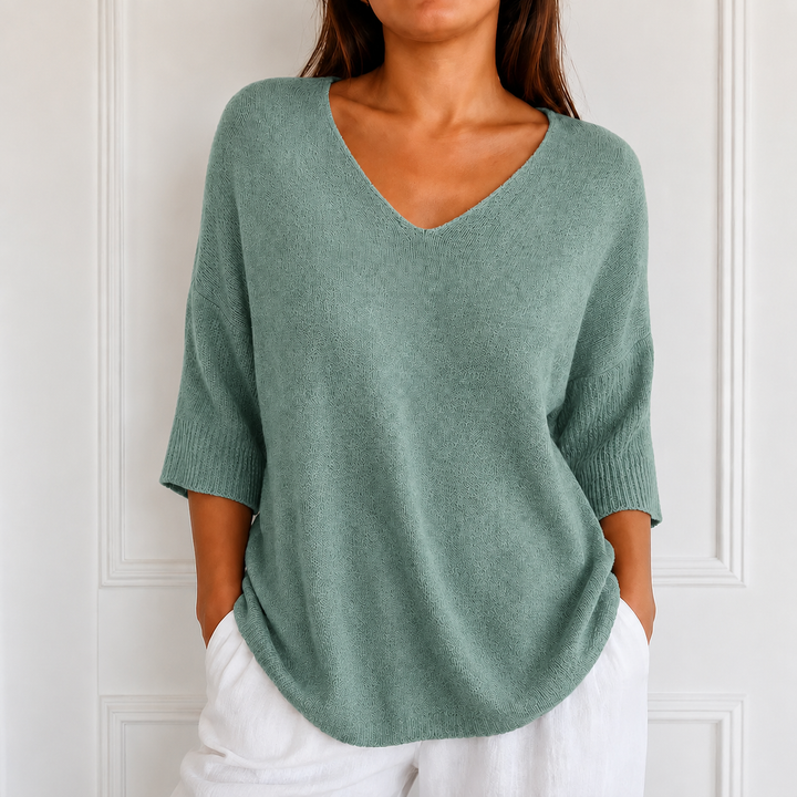Maya | Casual and Stylish Women's Knit Tunic Top with V-Neck