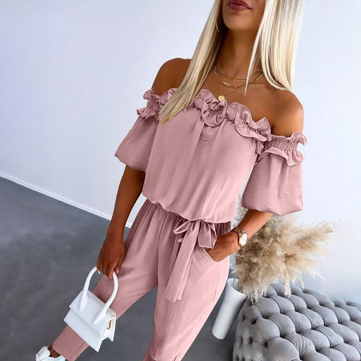 MIA – ROMANTIC RUFFLE OFF-SHOULDER JUMPSUIT