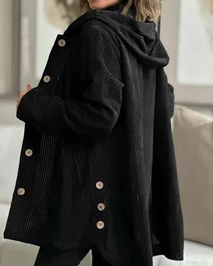 Andrea Casual Cord Jacket with Hood for Women, view 6 - Elena Harper