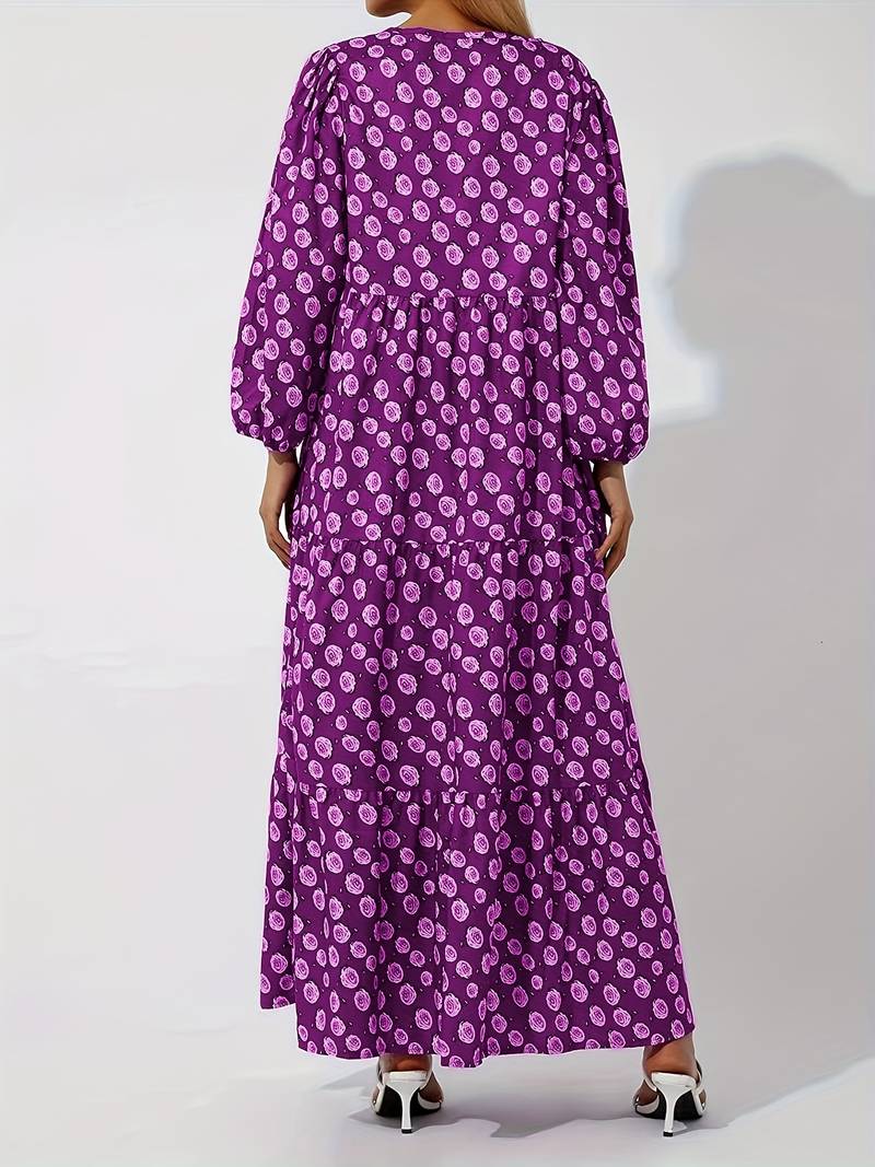 Abisha - Boho maxi dress with loose floral print