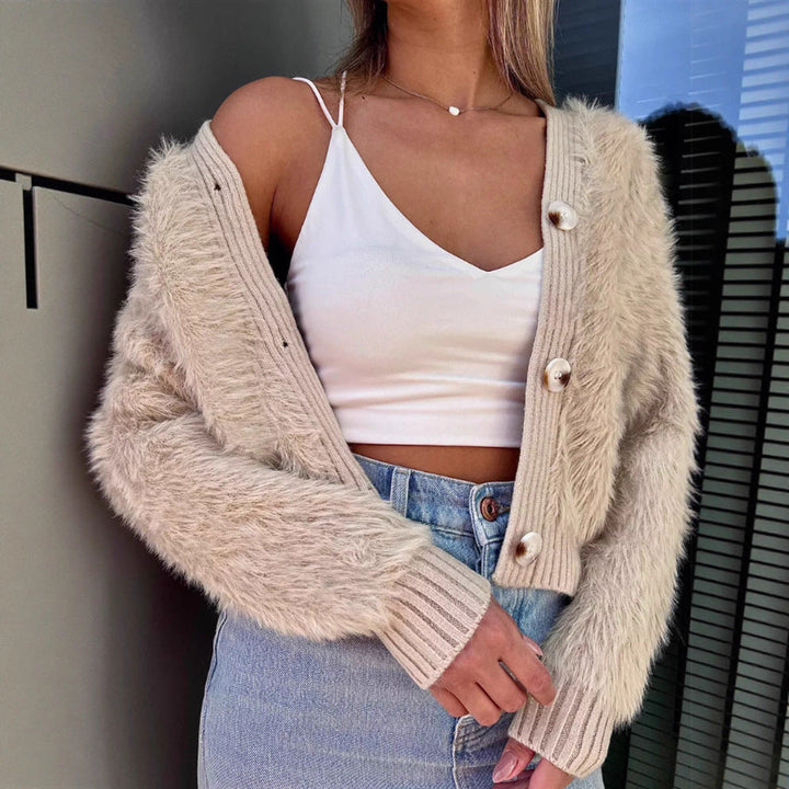 Soft Women's Jacket with Plush Effect, Loose Fit
