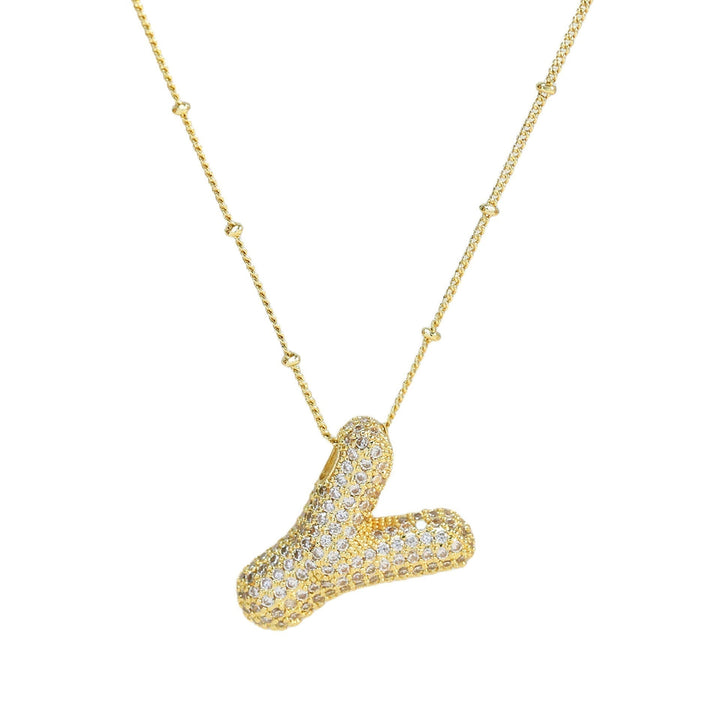 Savannah | Diamond Bubble Letter Necklace