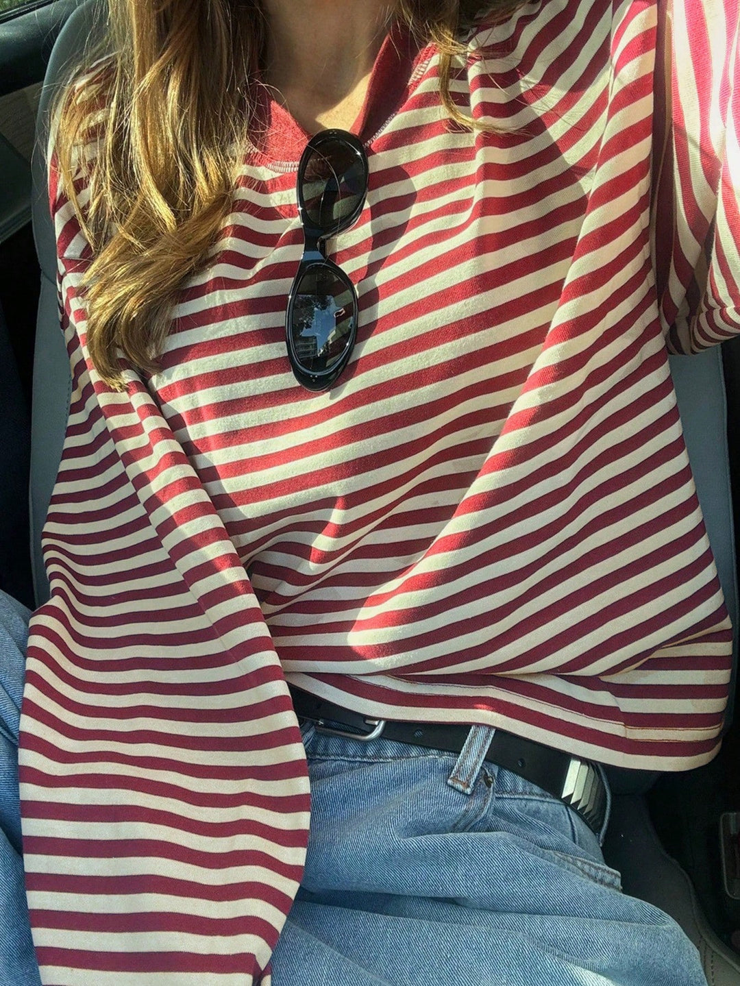 Women's Retro Color-Block Striped Top – Casual and Comfortable Everyday Style