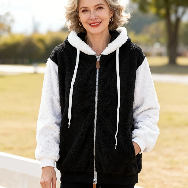 Women's Zip-Up Hooded Fleece Jacket with Cozy Pockets