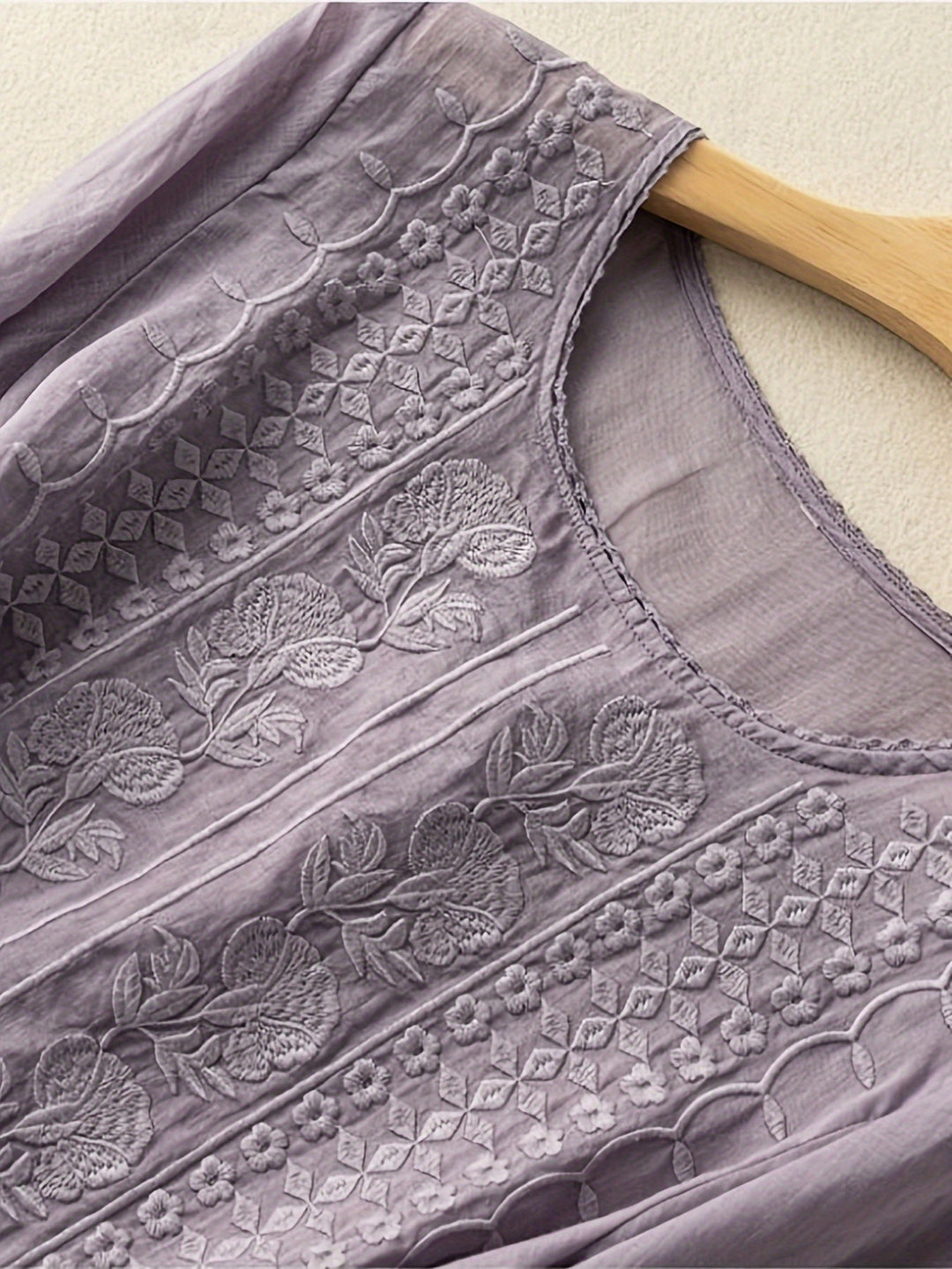 Susannah Embroidered Scoop-Neck Blouse - Elena Harper