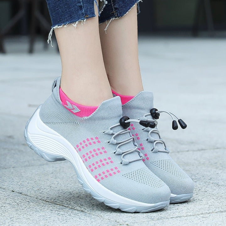 Claudia Comfortable and Supportive Supportive Comfort Knit Platform Sneakers - Elena Harper