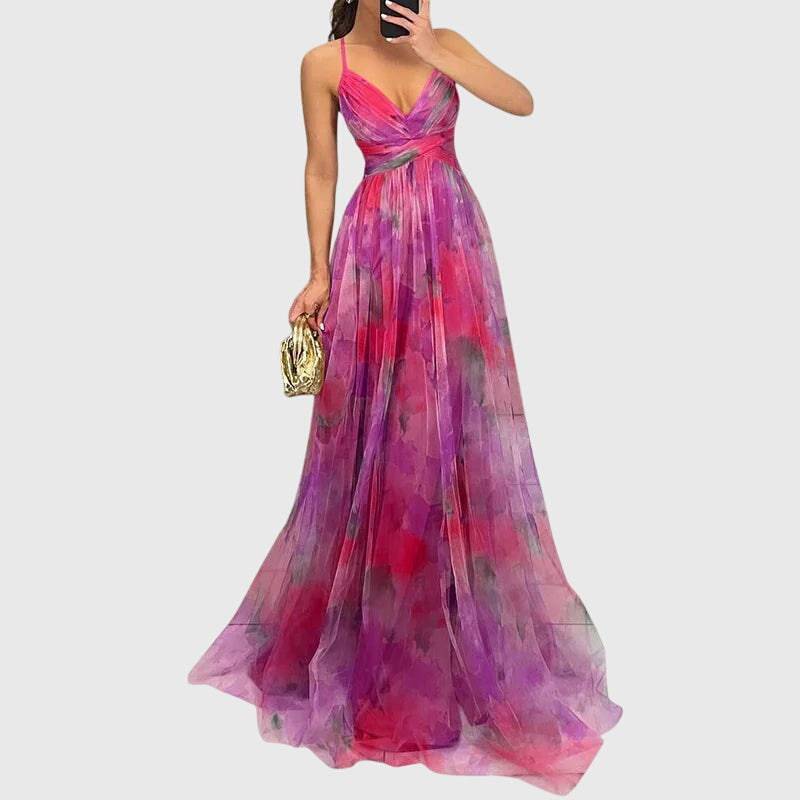 Emma & Rose Cape Town Giselle™ floral maxi dress featuring a flowing fabric and vibrant floral pattern.