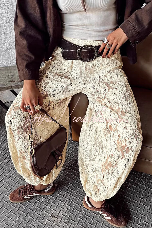 Ibiza Breeze Floral Lace Lantern Pants