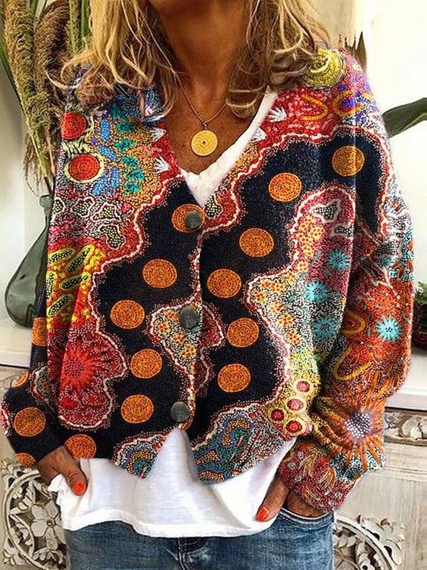 Camille - Chic Vintage Printed Cardigan