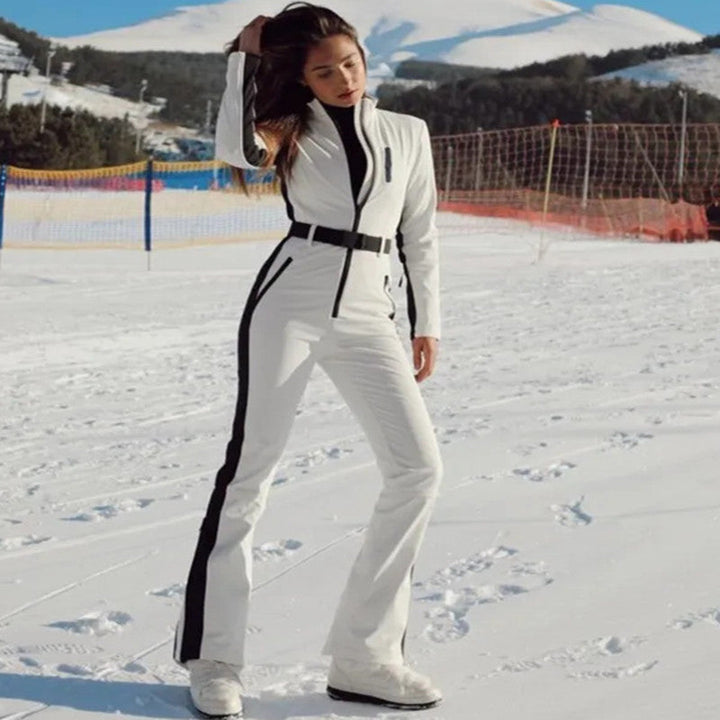 High-Waisted Ski Suit for Women – Insulated Winter Suit with Zipper