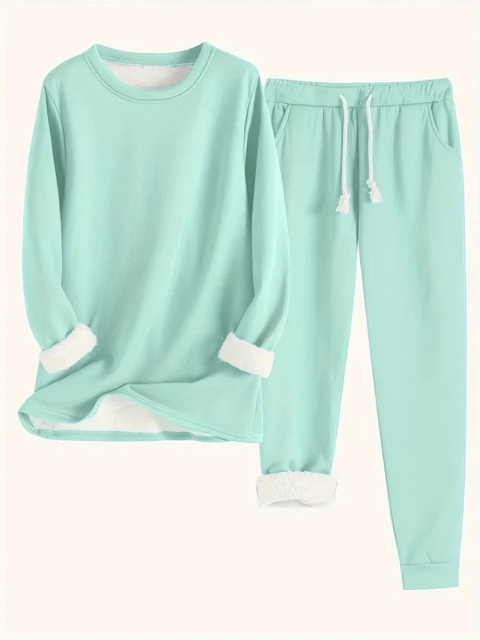 Solid Thermal Set Two Warm Pieces for Women, view 8 - Elena Harper