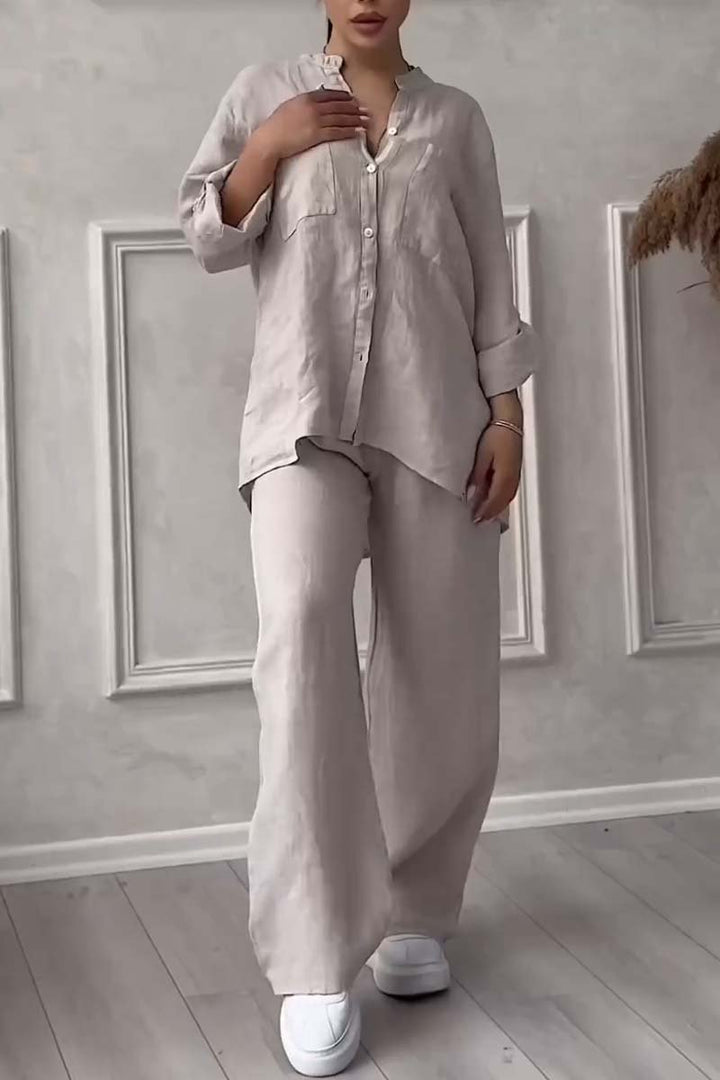 Arielle Cotton Linen Two-Piece Set, view 4 - Elena Harper