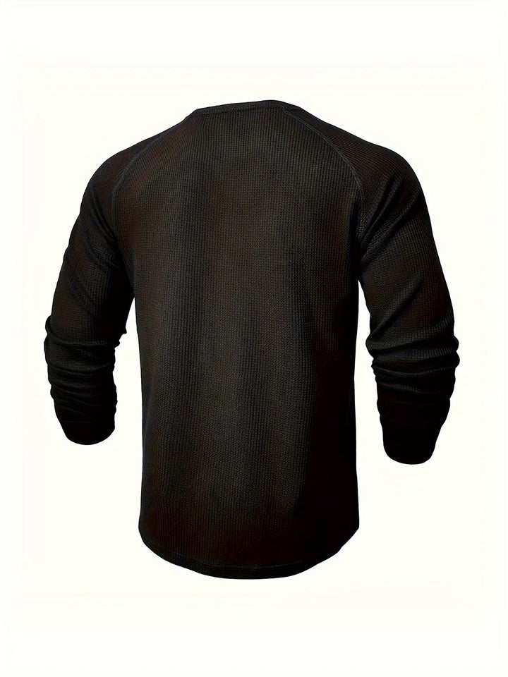 LAURENT MONACO | TEXTURED HENLEY T-SHIRT FOR MEN