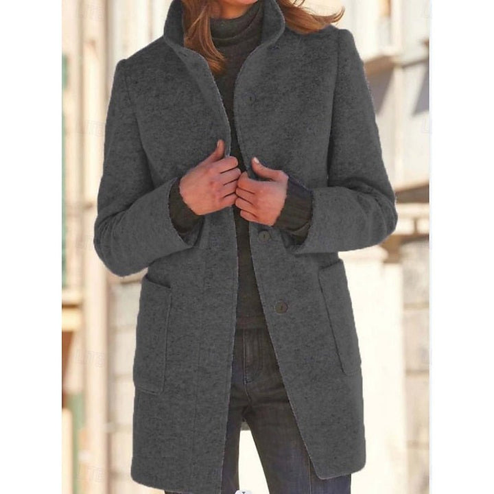 Emma | Elegant and Timeless Wool Trench Coat with Stand-Up Collar
