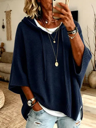 Oversized Soft Knit Hoodie for Women